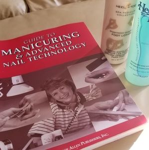 Manicuring book, foot lotion, foot soak